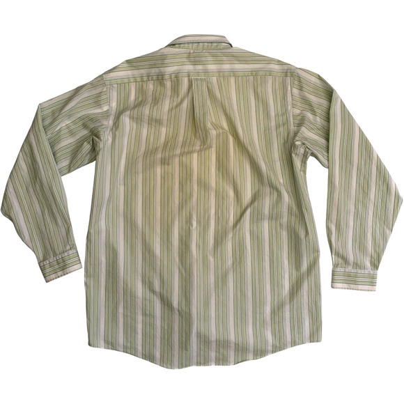 L.L. Bean Men's Size L Tall Button Up Striped Wrinkle Stain Resistant Shirt - Picture 4 of 14
